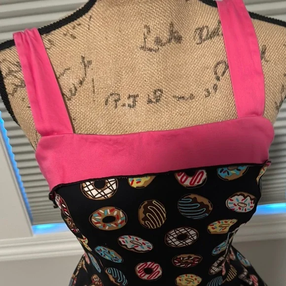 Pinup Couture Pink and Black Fit and Flare Sundress - Picture 2 of 4